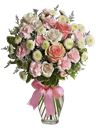 Bouquet di rose rosa e panna