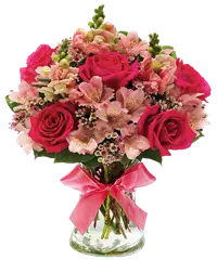 Bouquet di rose rosa fucsia